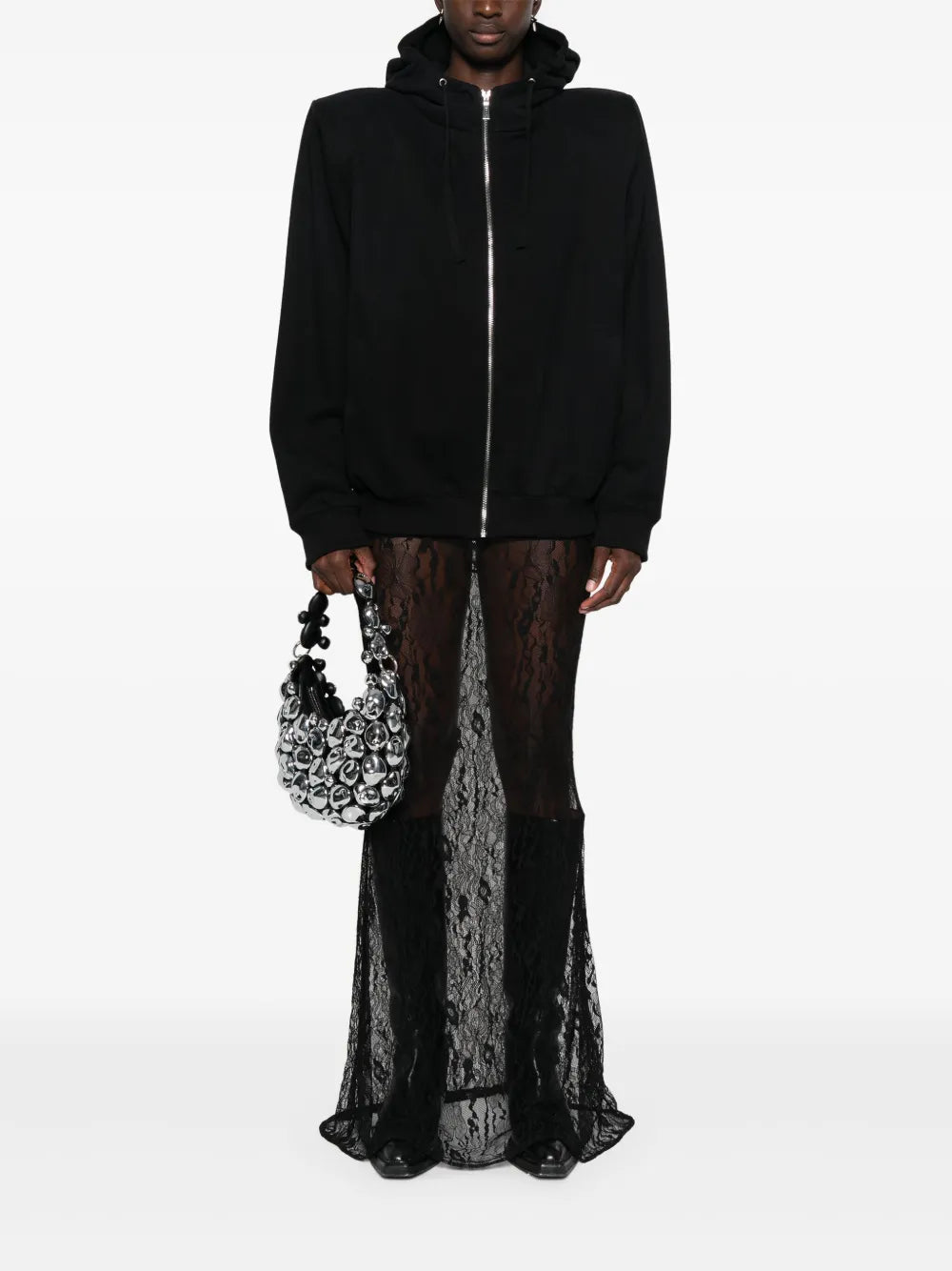 Shoulder-Pads Cotton Hoodie