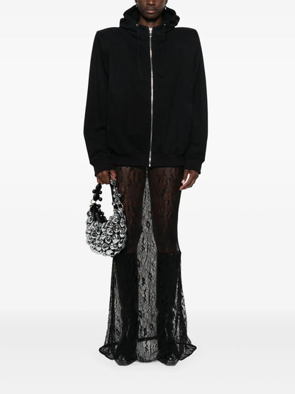 Shoulder-Pads Cotton Hoodie