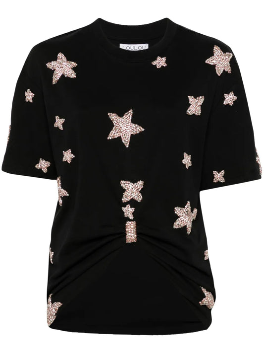 Crystal-Embellished Cotton T-Shirt