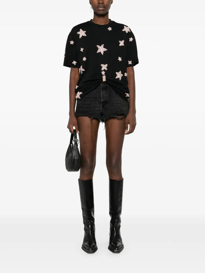 Crystal-Embellished Cotton T-Shirt