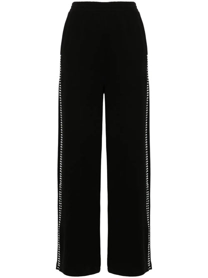 Rhinestone-Embellished Cotton Track Pants