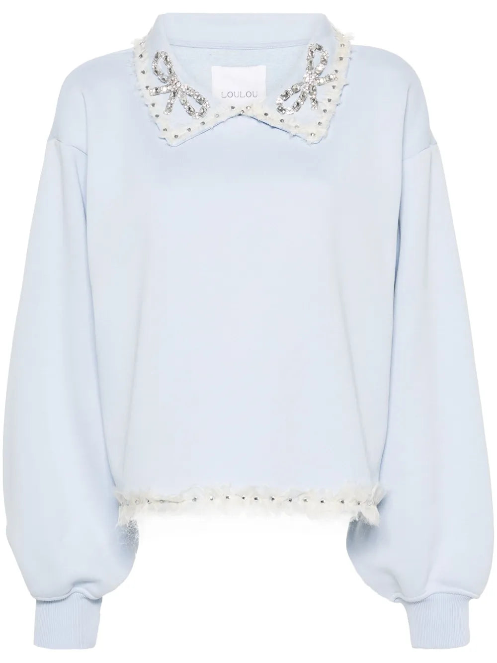 Oversized-Collar Cotton Sweatshirt