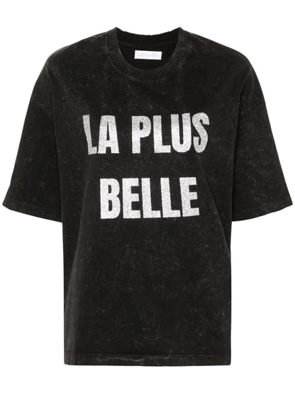 Glitter-Print Washed T-Shirt