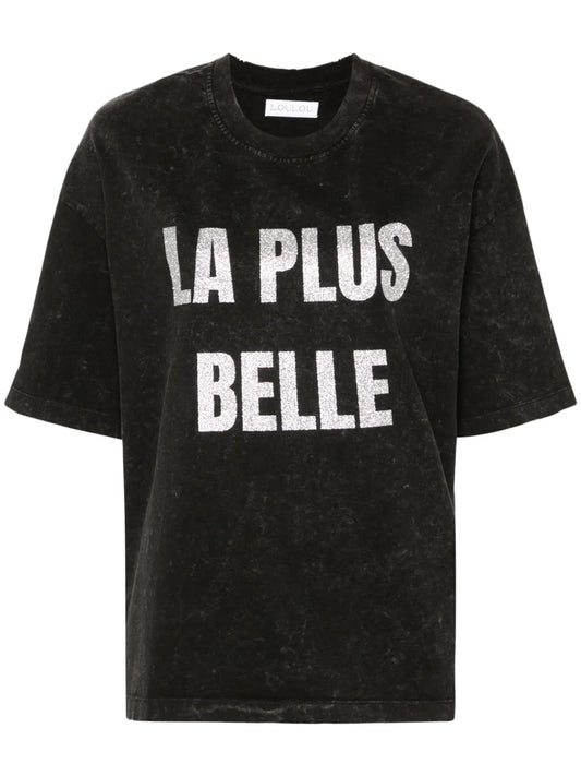 Glitter-Print Washed T-Shirt