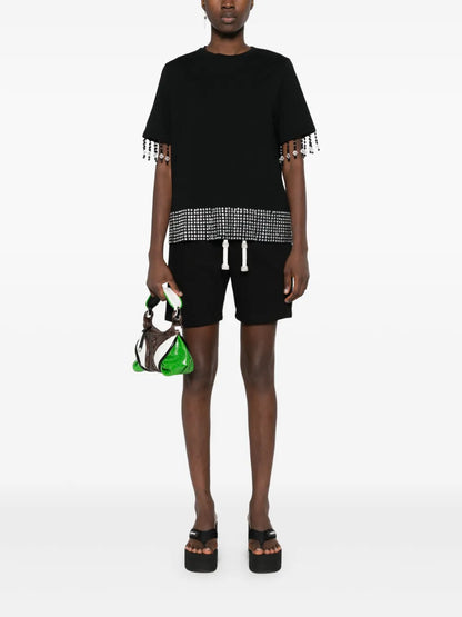 Crystal-Embellished Track Shorts