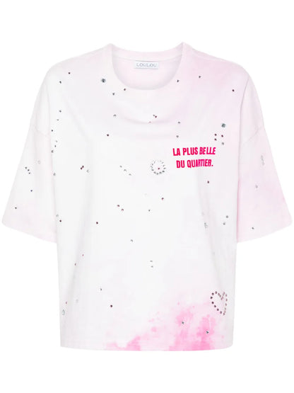 Crystal-Embellished Washed T-Shirt