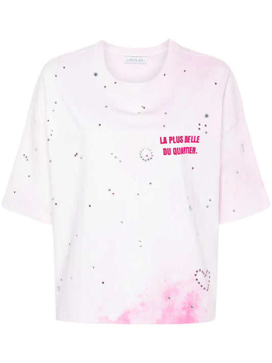 Crystal-Embellished Washed T-Shirt