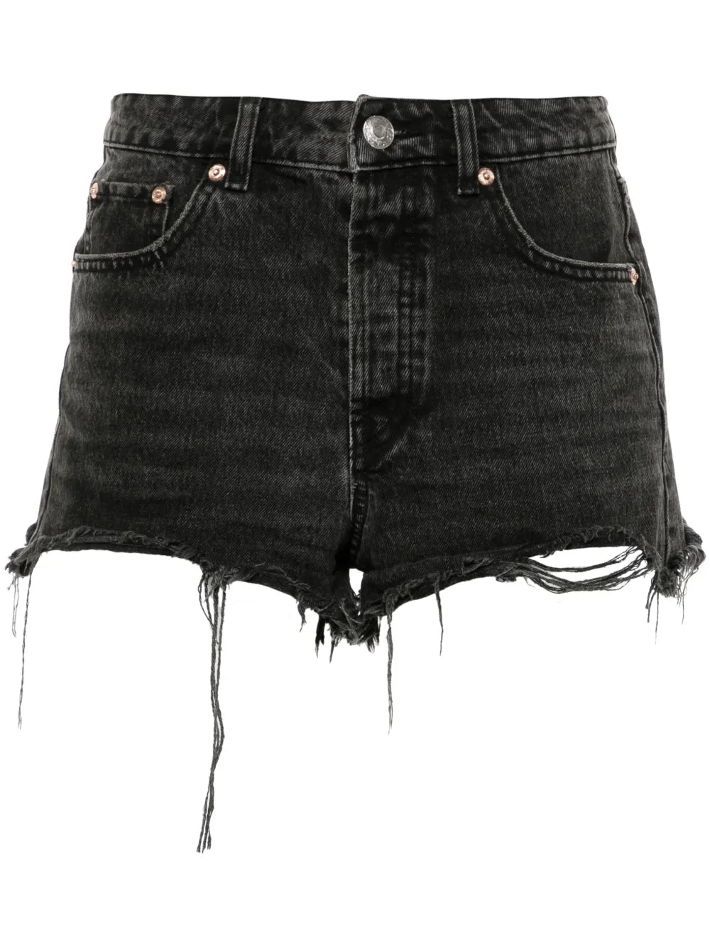 Rhinestone-Embellish Denim Shorts