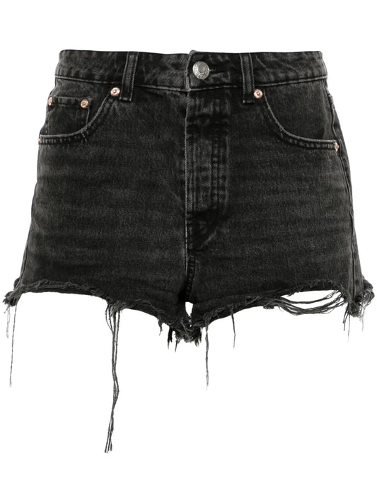 Rhinestone-Embellish Denim Shorts