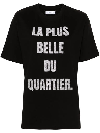 Glitter-Print Cotton T-Shirt