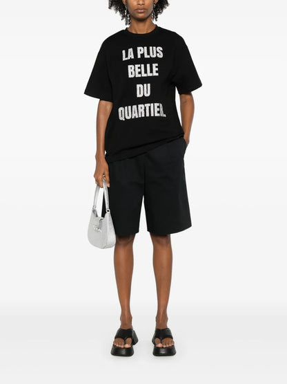 Glitter-Print Cotton T-Shirt