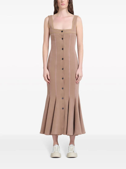 Flared-Hem Midi Dress