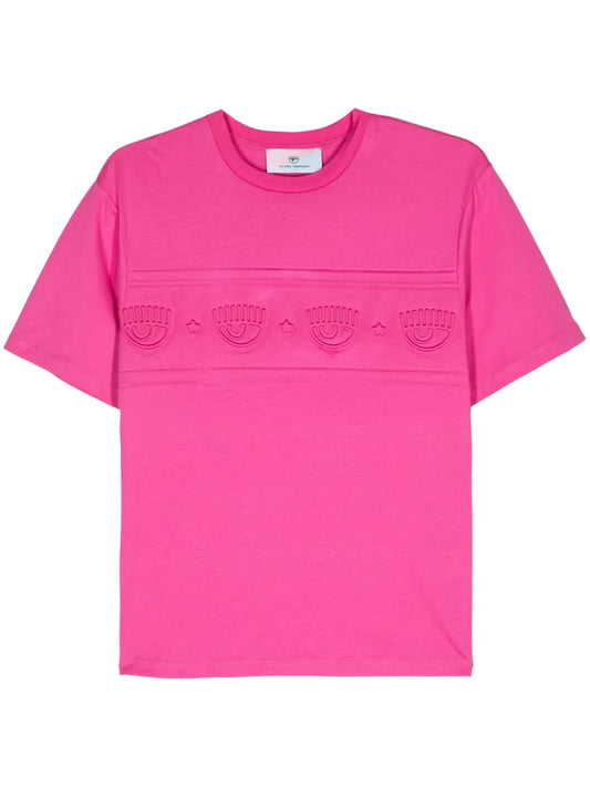 Eyelike-Embossed Cotton T-Shirt