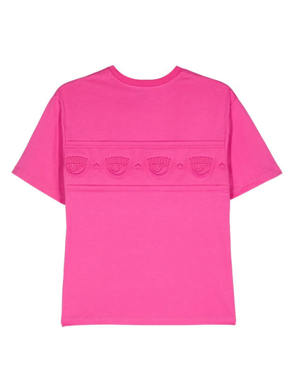 Eyelike-Embossed Cotton T-Shirt
