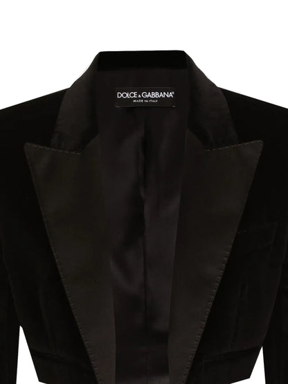 Velvet Cropped Blazer