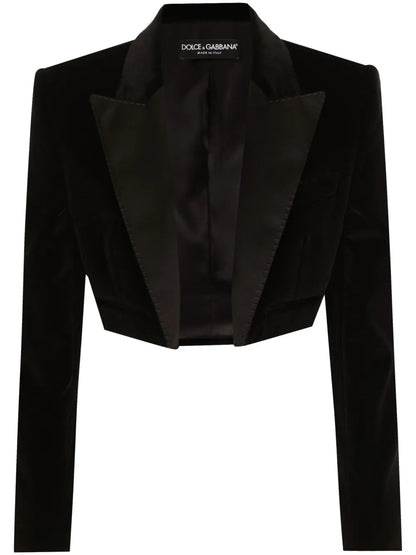 Velvet Cropped Blazer