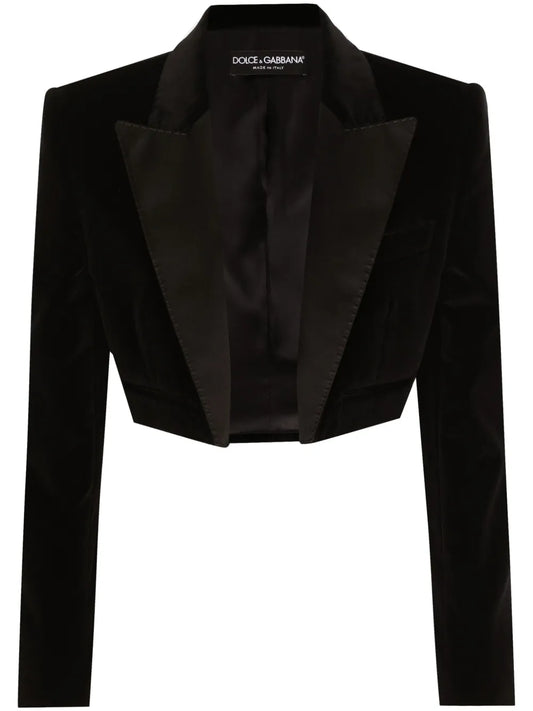 Velvet Cropped Blazer