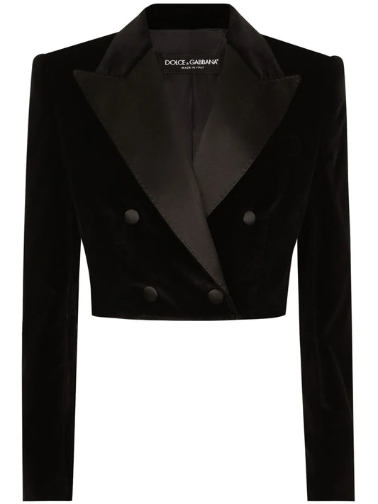 Double-Breasted Cropped Blazer