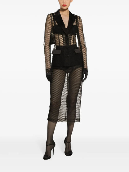 Mesh Pencil Skirt