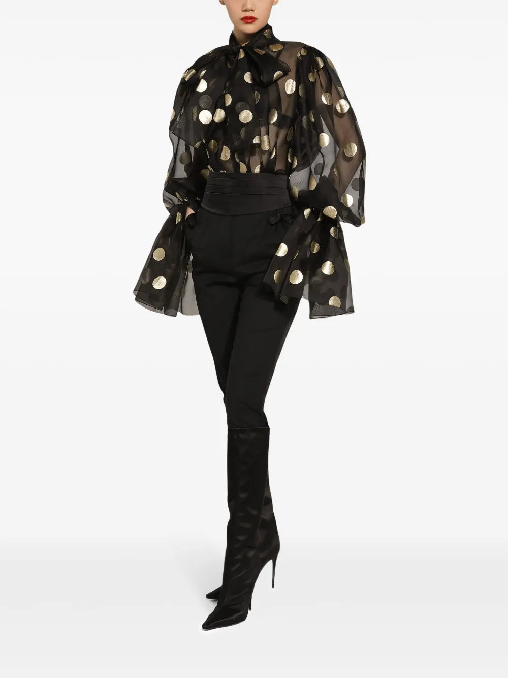 Ruffled-Cuff Blouse