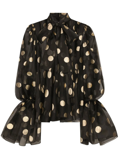 Ruffled-Cuff Blouse
