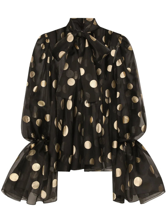 Ruffled-Cuff Blouse