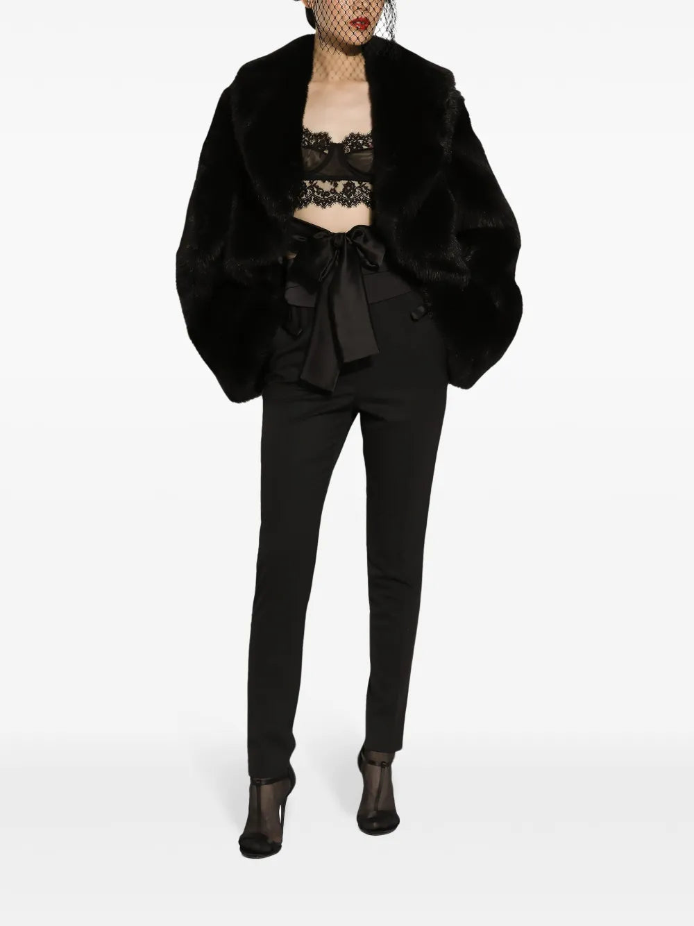 Belted Faux-Fur Jacket