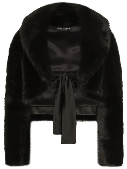 Belted Faux-Fur Jacket