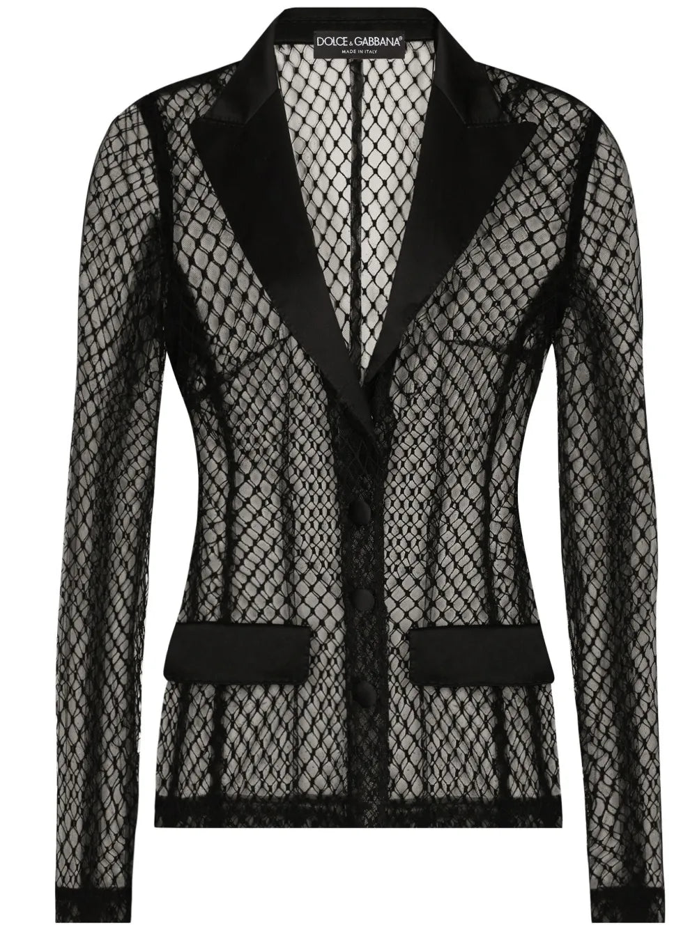 Single-Breasted Mesh Jacket