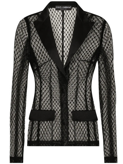 Single-Breasted Mesh Jacket