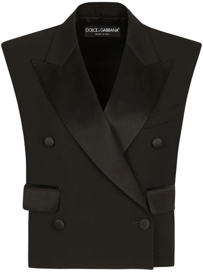 Double-Breasted Gabardine Gilet