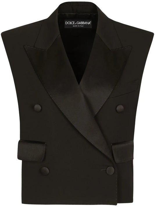 Double-Breasted Gabardine Gilet