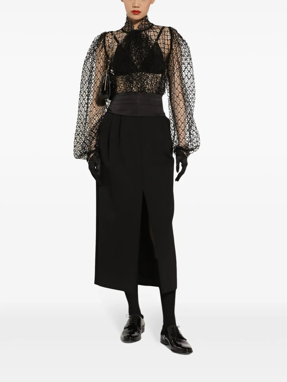 High-Waisted Straight Skirt