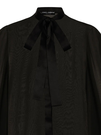 Pussy-Bow Silk Shirt