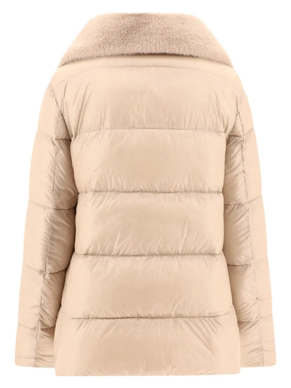 Faux-Fur Collar Quilted Jacket