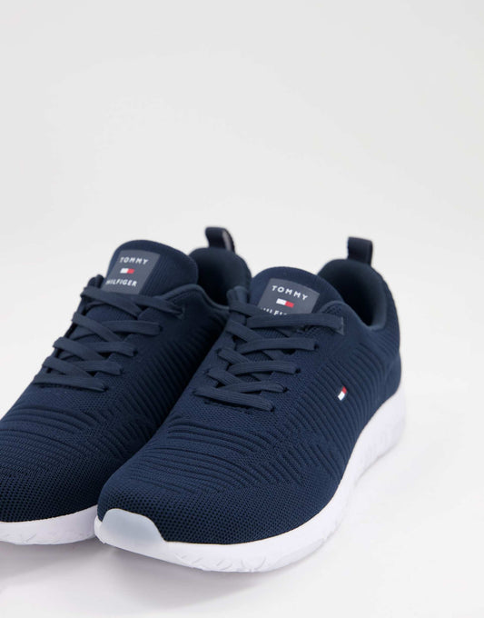 Knit Runner Trainer With Small Flag Logo