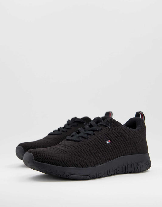 Knit Runner Trainer With Small Flag Logo