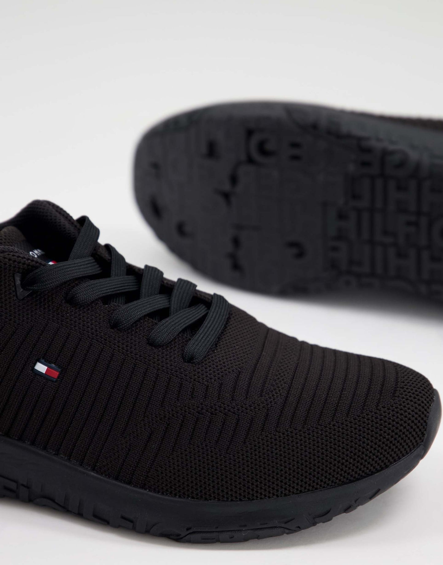 Knit Runner Trainer With Small Flag Logo