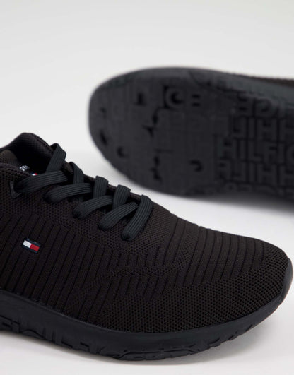 Knit Runner Trainer With Small Flag Logo