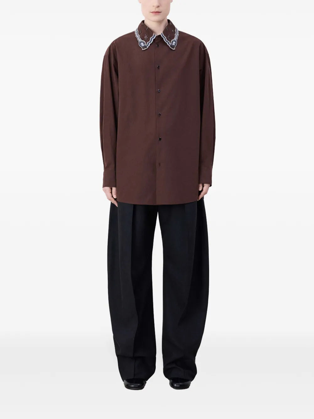 Embroidered Collar Shirt