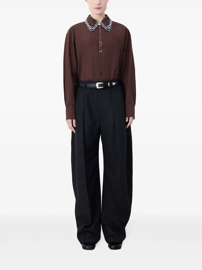 Curved-Leg Tailored Trousers
