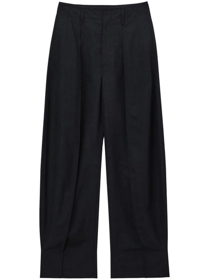 Curved-Leg Tailored Trousers