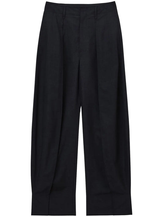 Curved-Leg Tailored Trousers