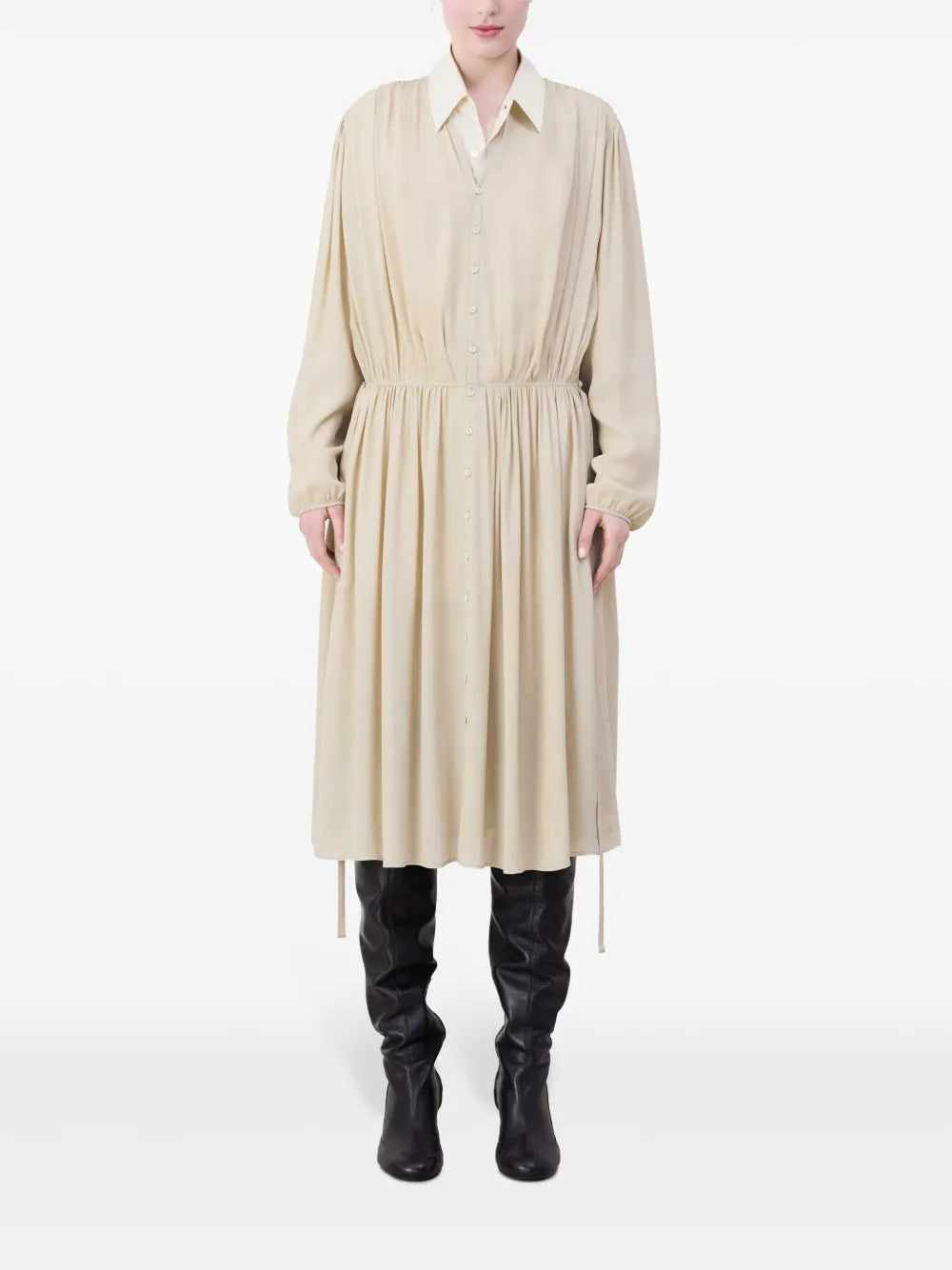 Fully-Pleated Midi Dress