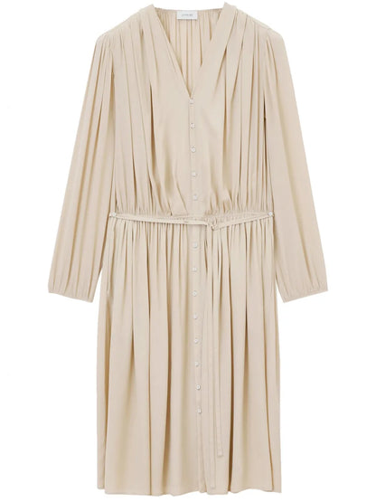 Fully-Pleated Midi Dress
