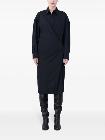 Twist-Detailing Midi Dress
