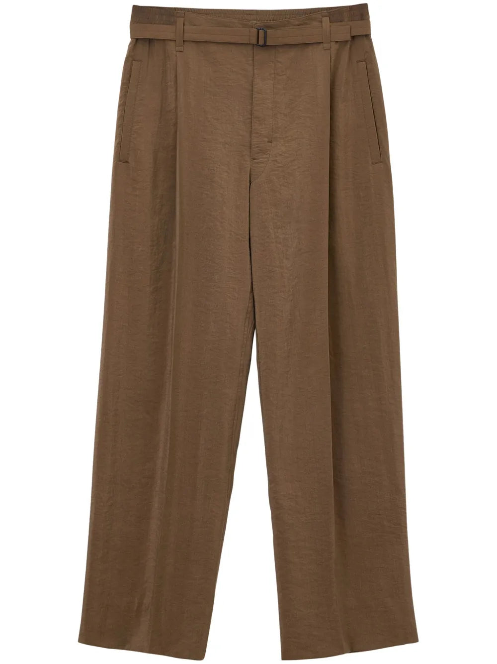 Belted Straight-Leg Tailored Trousers