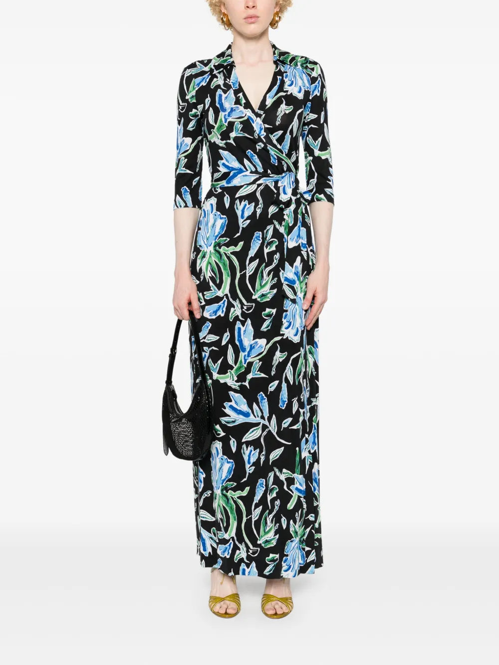 Wrap-Design Silk Dress