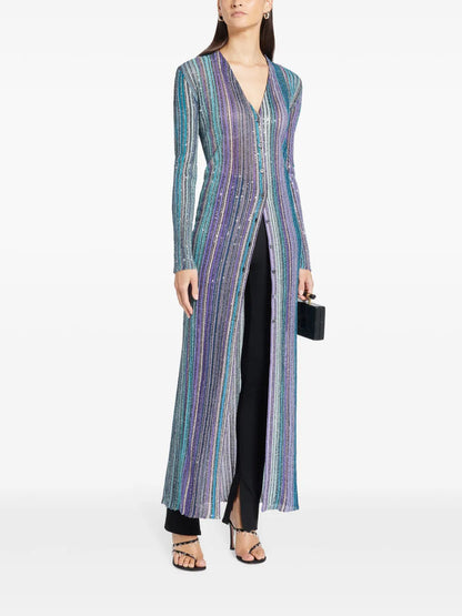 Sequinned Pleated Cardigan