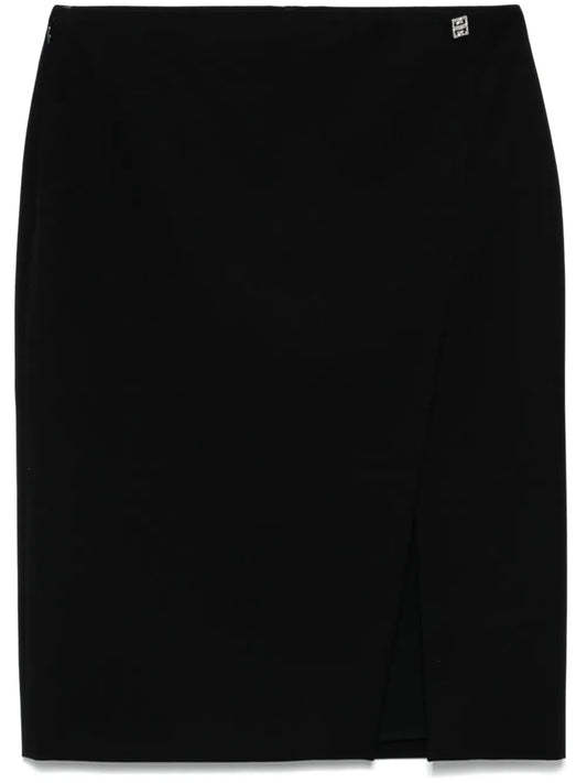 4G Liquid-Detail Wool Skirt